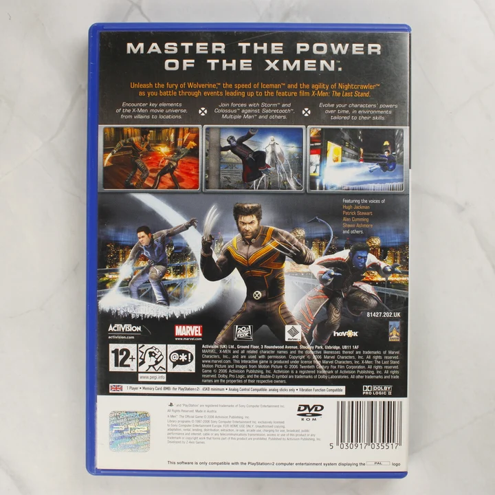 X-Men: The Official Game PlayStation 2 játék hátoldala
