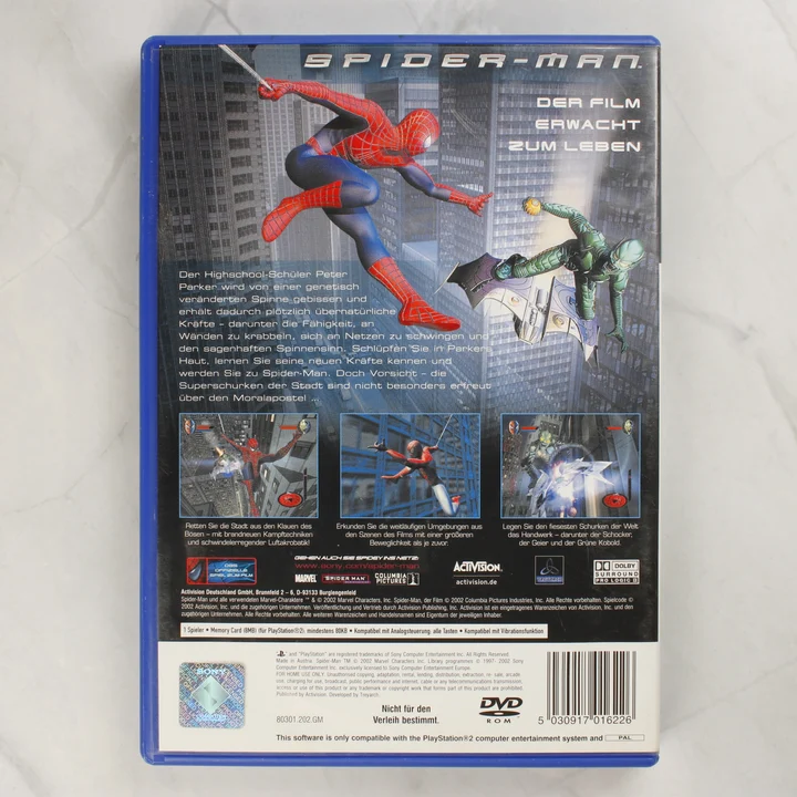 Spider-Man PS2 hátoldal Spider-Man PlayStation 2 játék hátlapja