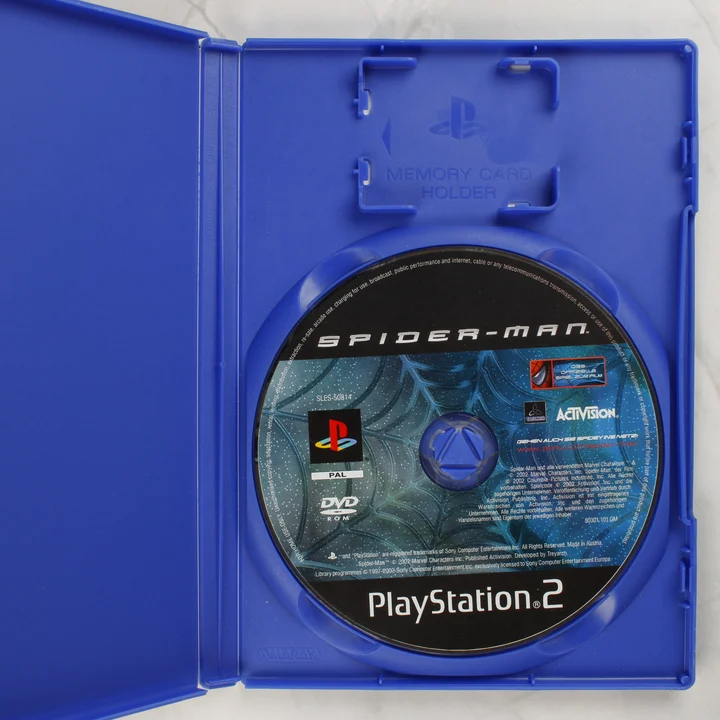 Spider-Man PS2 nyitott tok Spider-Man PlayStation 2 nyitott tok és lemez