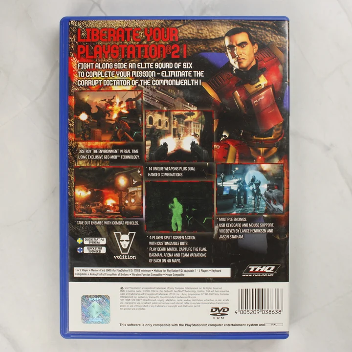 Red Faction II PS2 hátlap Red Faction II PlayStation 2 játék hátlapja