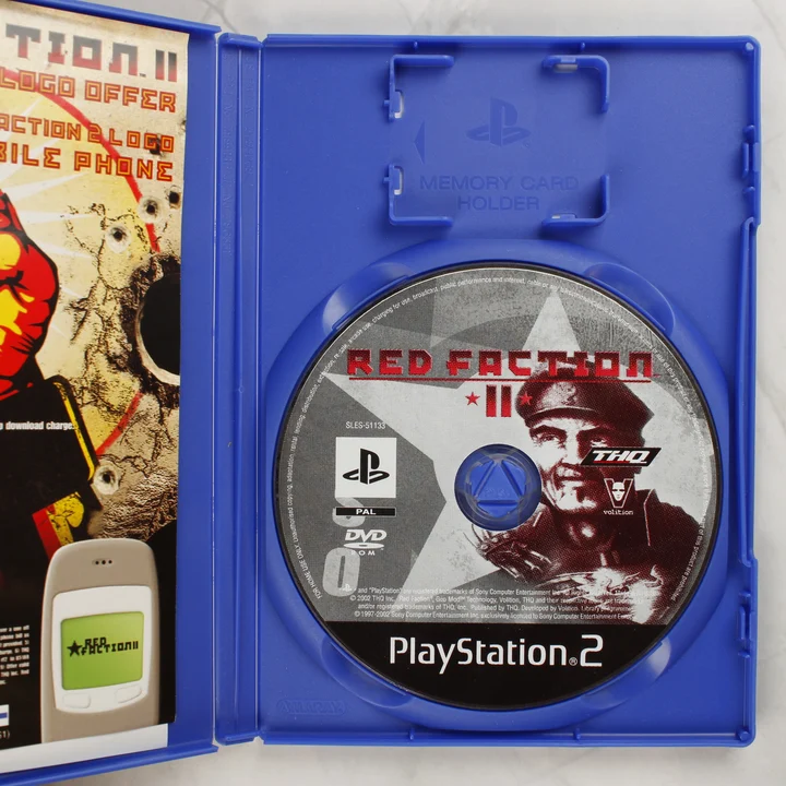 Red Faction II PS2 lemez Red Faction II PlayStation 2 nyitott tok és lemez