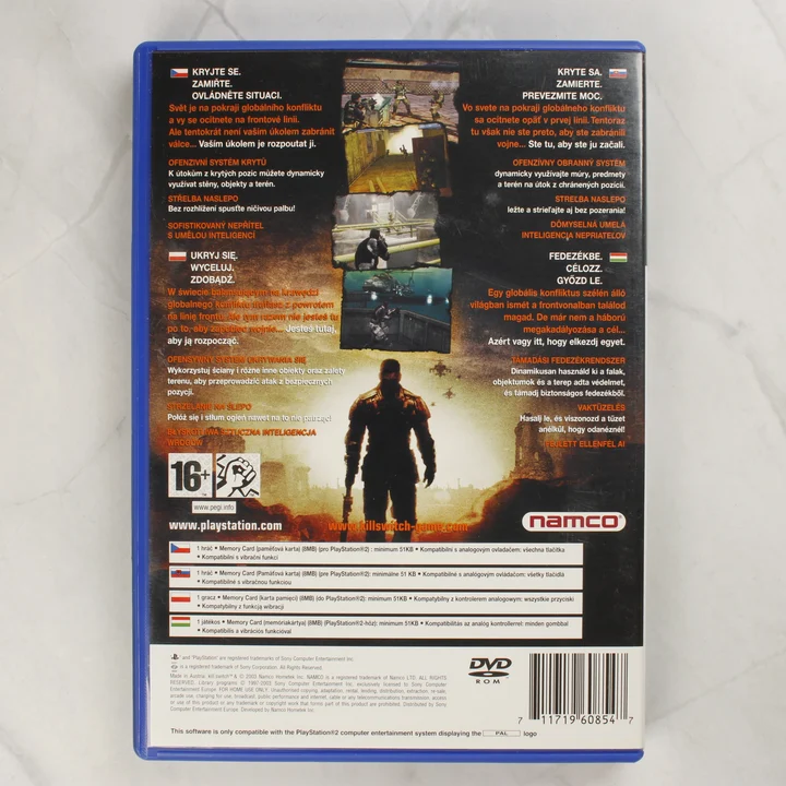 Kill Switch PS2 hátlap Kill Switch PlayStation 2 játék hátoldali borítója magyar felirattal