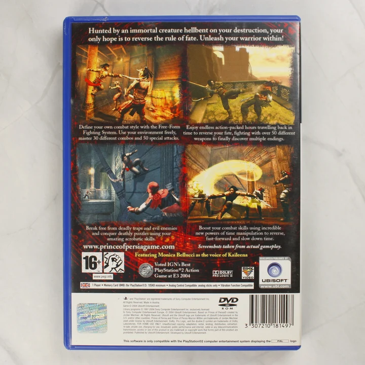 Prince of Persia Warrior Within PS2 játék hátlapja