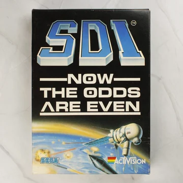 Az SDI videójáték dobozának előlapja Sega és Activision logókkal