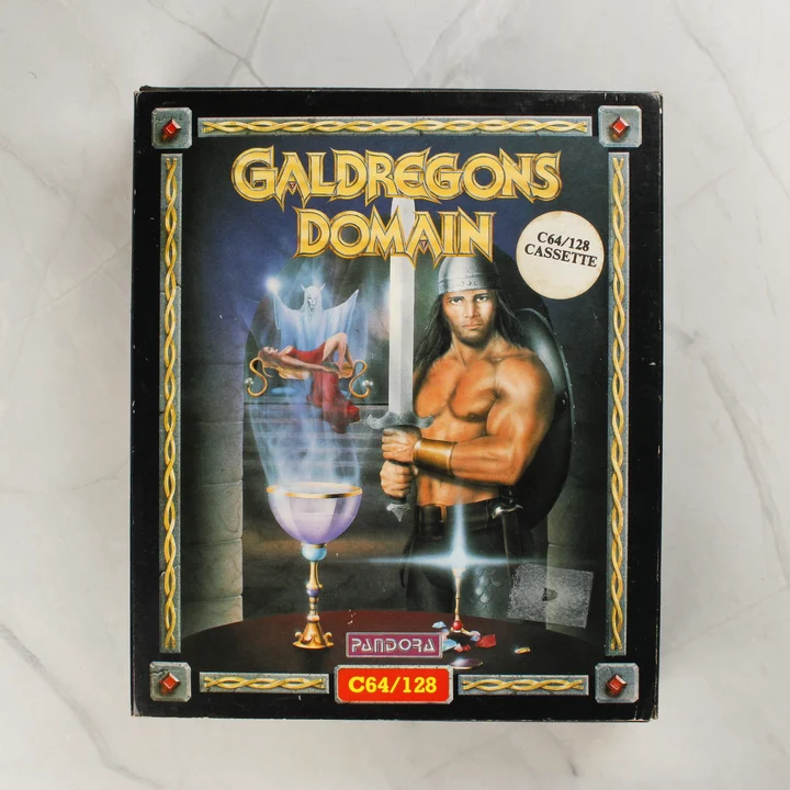 Galdregons Domain doboz elölnézet Galdregons Domain Commodore 64 videójáték dobozának előlapja