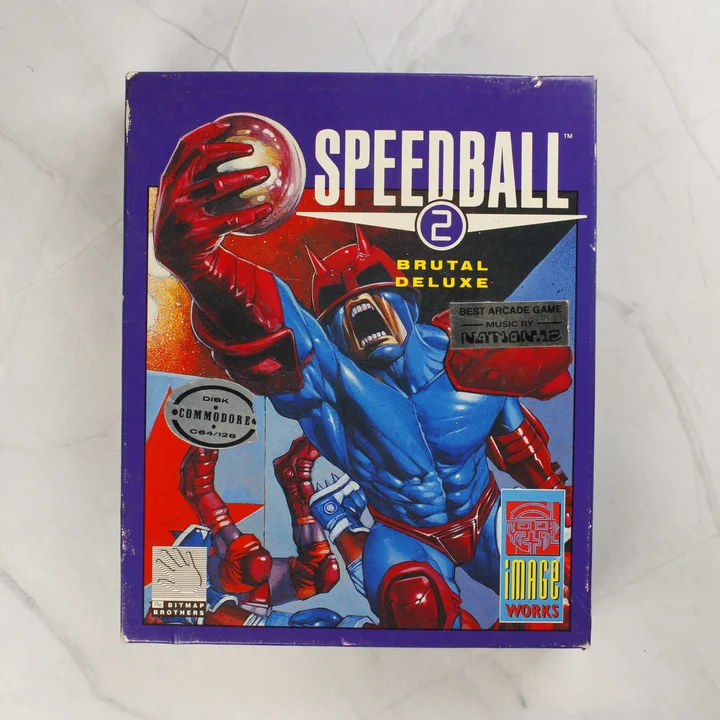 Speedball 2: Brutal Deluxe Commodore 64 dobozos videójáték elölnézete