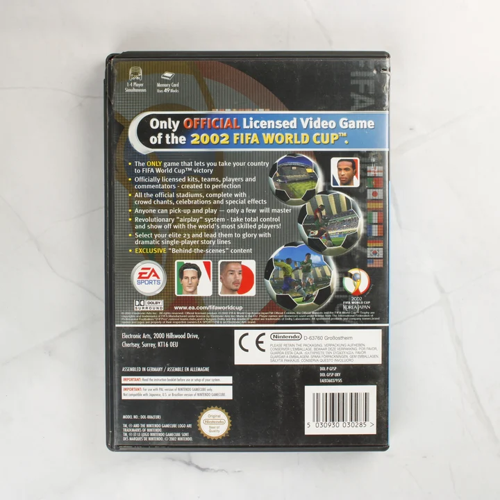 2002 FIFA World Cup Nintendo GameCube játék tokja hátulról