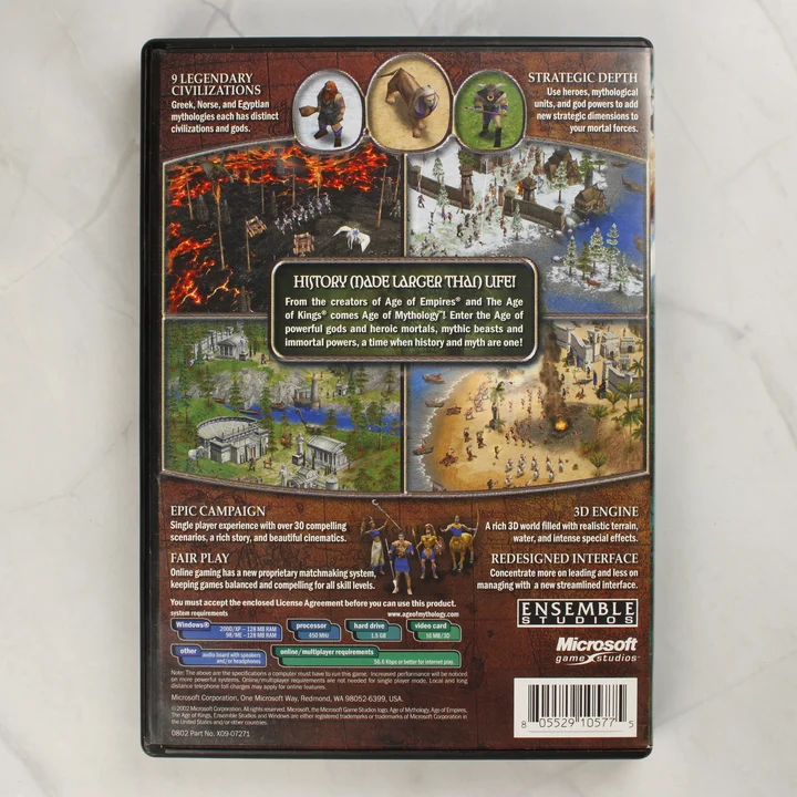 Age of Mythology PC hátlap Age of Mythology PC játék hátlapja