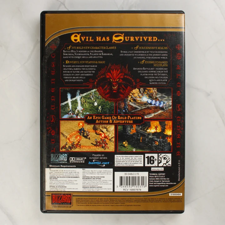 Diablo II BestSeller Series hátlap Diablo II BestSeller Series videójáték tok hátoldala