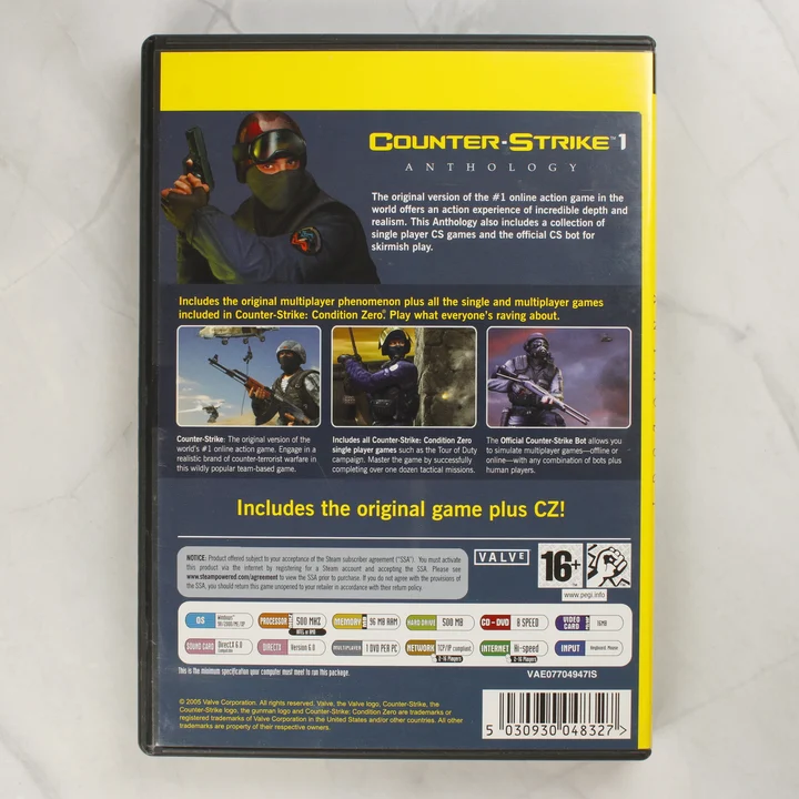 Counter-Strike 1 Anthology hátlap Counter-Strike 1 Anthology PC játék hátlapja