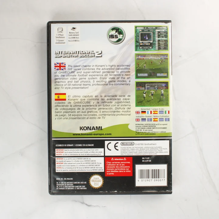International Superstar Soccer 2 Nintendo GameCube játék hátoldala