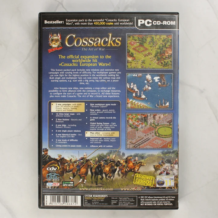 Cossacks: The Art of War PC játék hátlapja