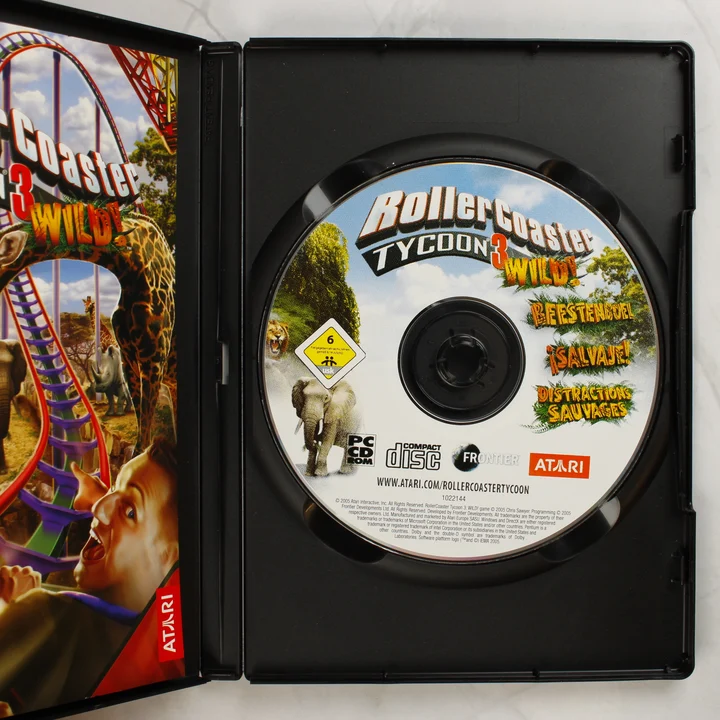 RollerCoaster Tycoon 3 Wild! lemez RollerCoaster Tycoon 3 Wild! CD-ROM lemez a tokban