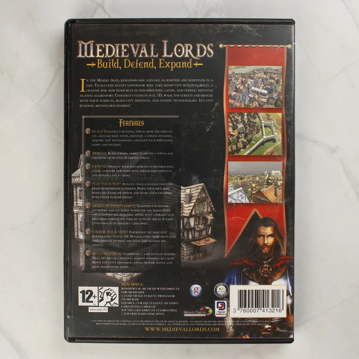 Medieval Lords PC játék hátlapi borítója