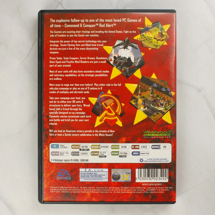 Red Alert 2 PC hátlap Command & Conquer Red Alert 2 PC játék hátlapi borítója