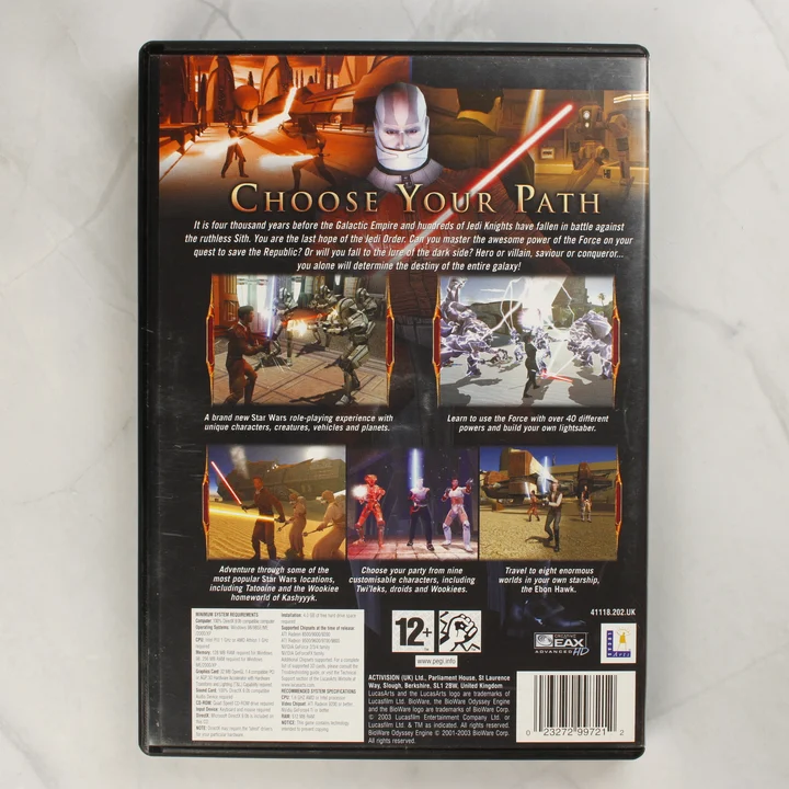 Star Wars Knights of the Old Republic PC játék hátlapja