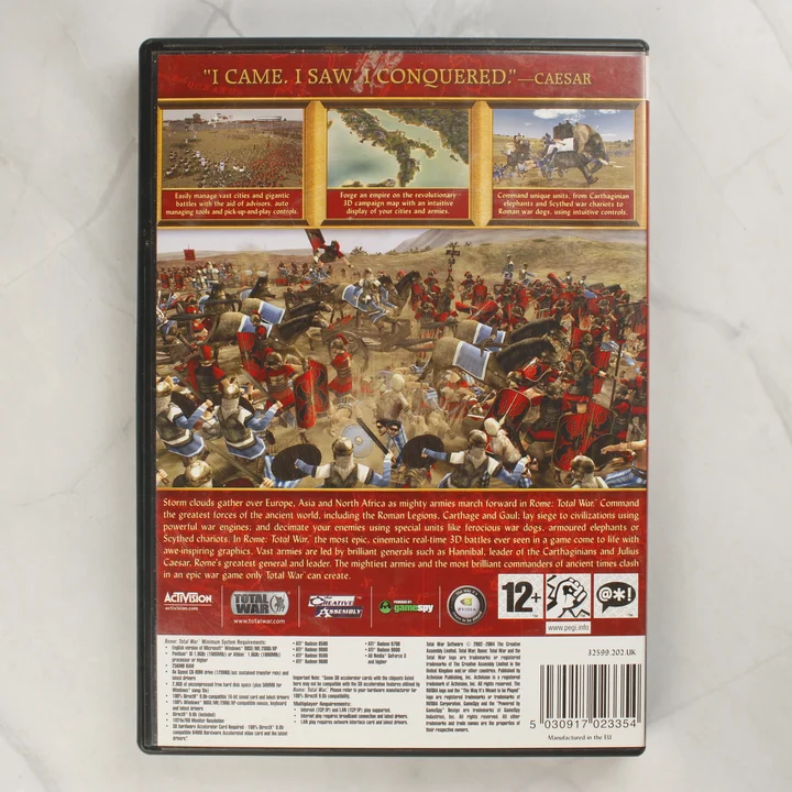 Rome: Total War PC játék hátlapja