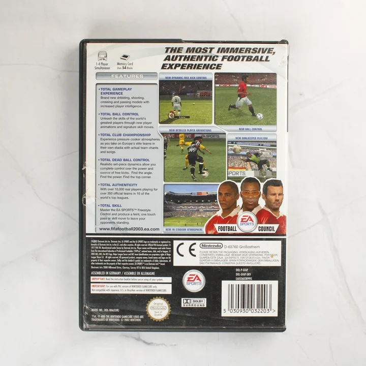 FIFA Football 2003 Nintendo GameCube játék hátoldala