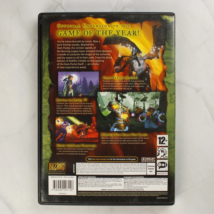 A World of Warcraft The Burning Crusade tokjának hátoldala a leírással