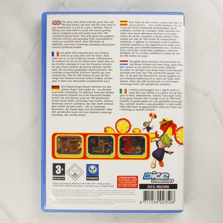 Lemmings Revolution PC játék hátoldala