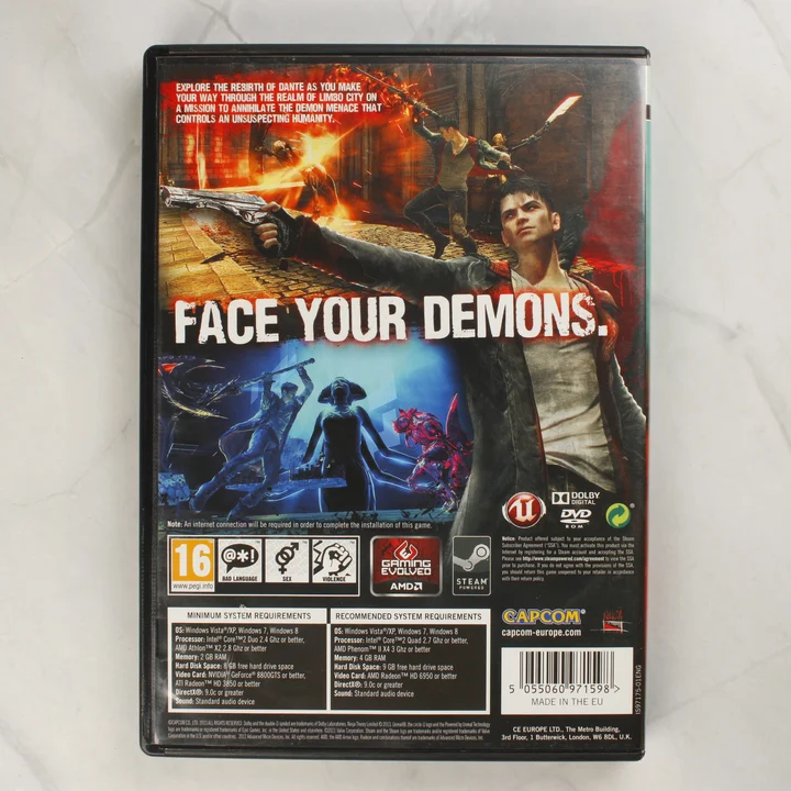 DmC Devil May Cry PC hátlap DmC: Devil May Cry PC játék hátoldala