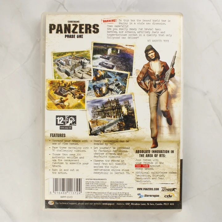Codename: Panzers Phase One PC játék hátlapja