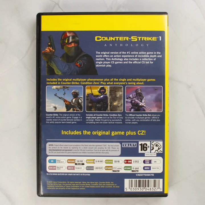 Counter-Strike 1 Anthology hátlap Counter-Strike 1 Anthology PC játék hátlapja