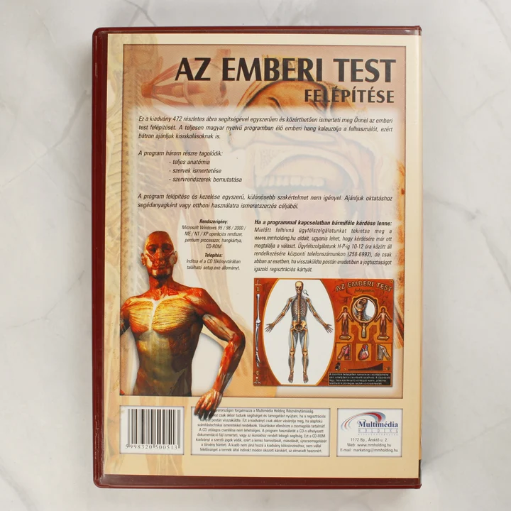 Az emberi test felépítése hátlap Az emberi test felépítése szoftver hátlapja