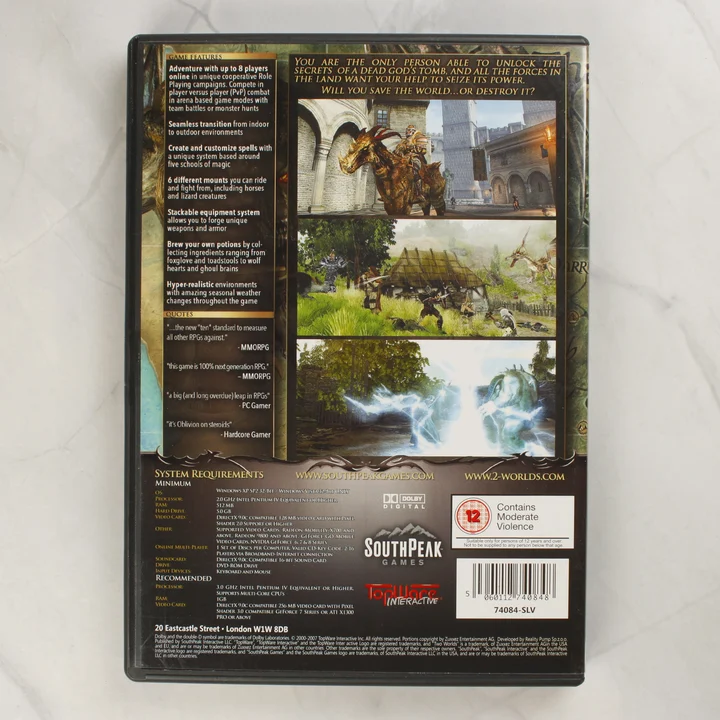 Two Worlds PC DVD videójáték hátlapja