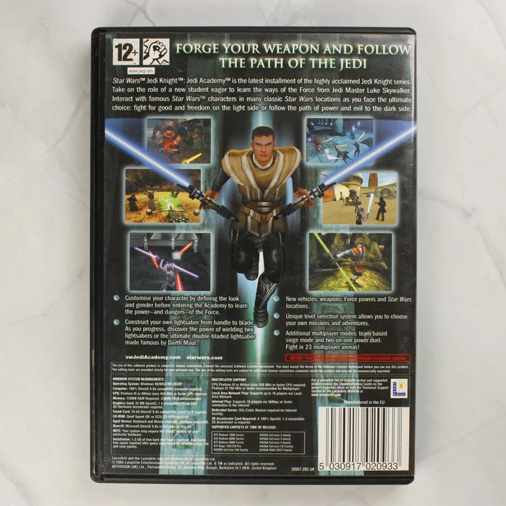 Star Wars Jedi Knight: Jedi Academy PC hátlap Star Wars Jedi Knight: Jedi Academy PC játék hátlapja