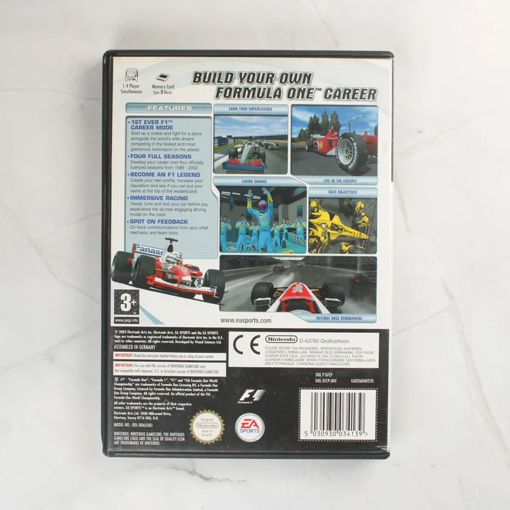 F1 Career Challenge Nintendo GameCube játék hátlapja
