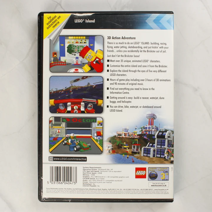LEGO Island PC hátlap LEGO Island PC videójáték tokjának hátlapja