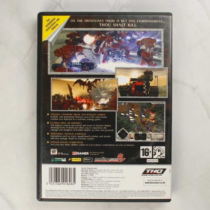 Warhammer 40,000 Dawn of War PC hátlap Warhammer 40,000 Dawn of War PC játék hátlapja