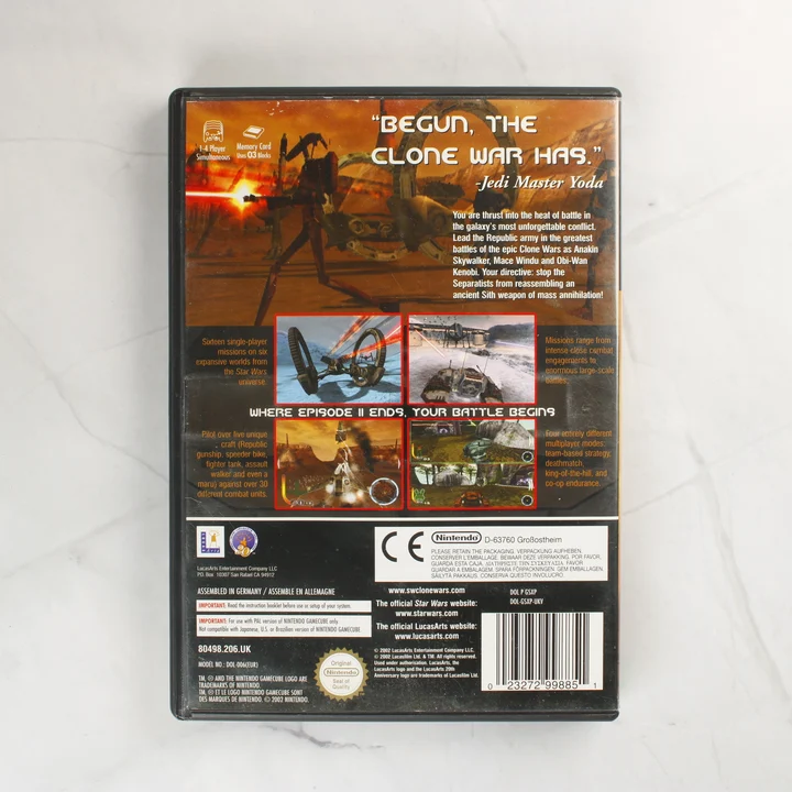 Star Wars: The Clone Wars GameCube hátlap Star Wars: The Clone Wars Nintendo GameCube játék hátlapja