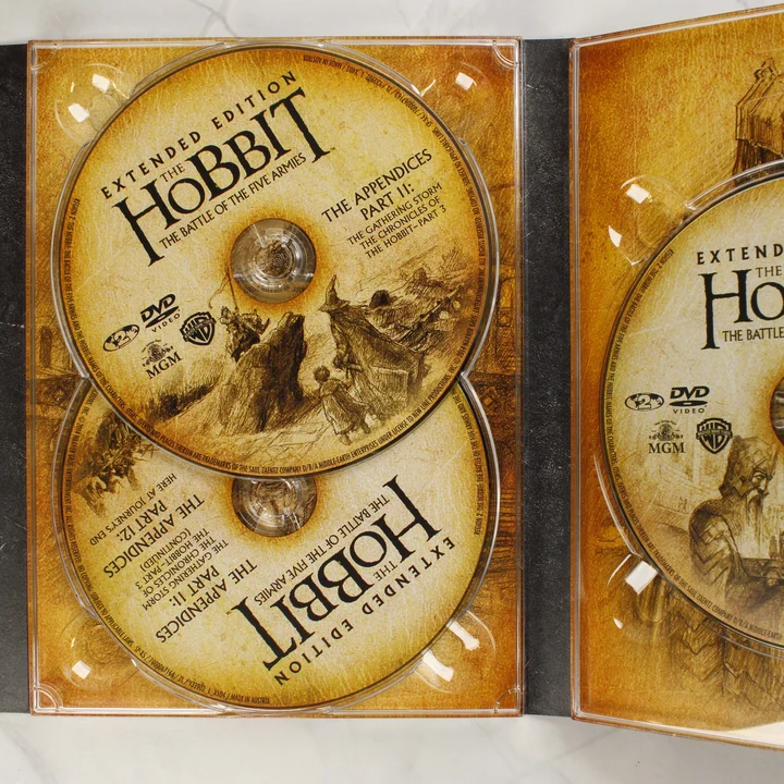 The Hobbit DVD függelékek A DVD kiadvány további lemezei a tartóban