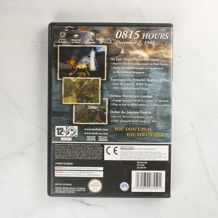 Medal of Honor Rising Sun Nintendo GameCube játék hátoldala