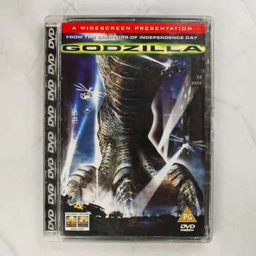 Godzilla 1998 DVD film előlapja vastag műanyag tokban