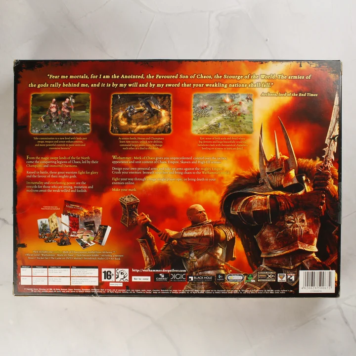 Warhammer Mark of Chaos Collector's Edition doboz hátulja