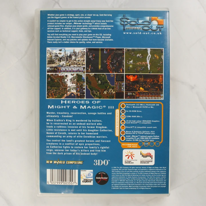 Heroes of Might and Magic III hátlap Heroes of Might and Magic III PC játék hátlapja