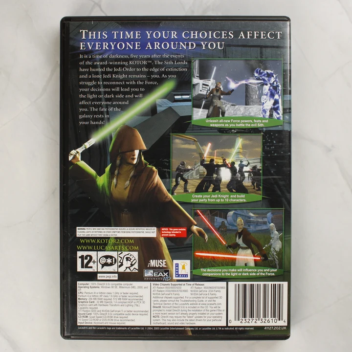 Star Wars Knights of the Old Republic II PC játék hátlapja
