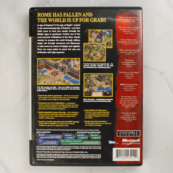 Age of Empires II: The Age of Kings PC játék hátoldala