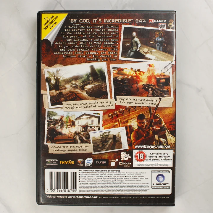 Far Cry 2 PC videójáték hátlapja