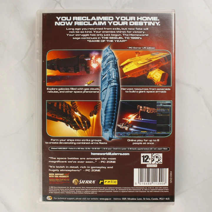 Homeworld 2 PC hátlap Homeworld 2 PC videójáték hátoldali borítója leírással és képernyőfotókkal