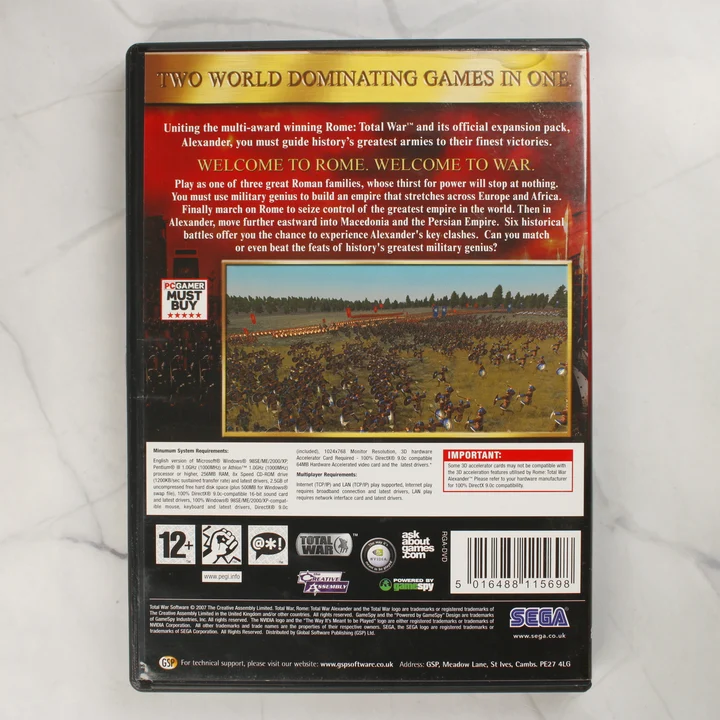 Rome Total War Gold Edition II hátlap Rome: Total War Gold Edition II PC játék hátlapja