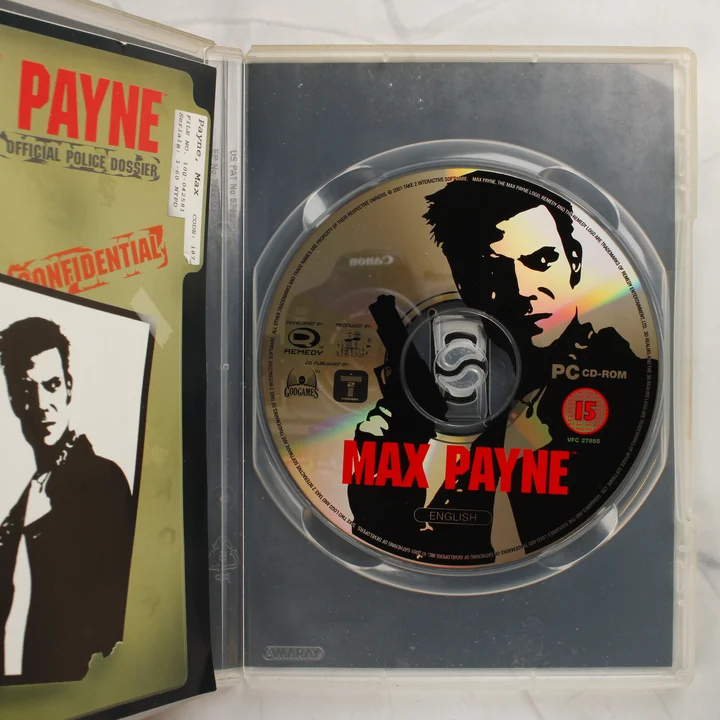 Max Payne PC belső tartalom Nyitott Max Payne játéktok lemezzel és füzettel