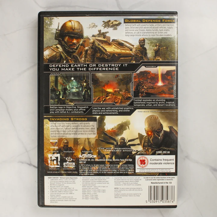 Enemy Territory Quake Wars PC hátlap Enemy Territory: Quake Wars PC játék hátoldala