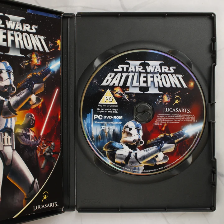 Star Wars Battlefront II nyitott tok és lemez