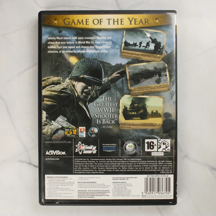 Call of Duty 2 Game of the Year Edition PC játék hátoldala