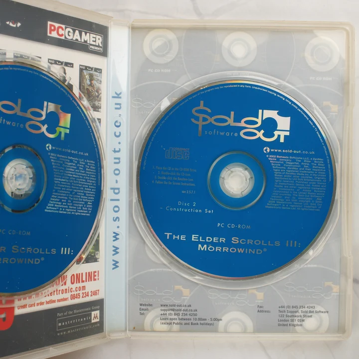 Morrowind PC lemezek The Elder Scrolls III: Morrowind nyitott tok és lemezek