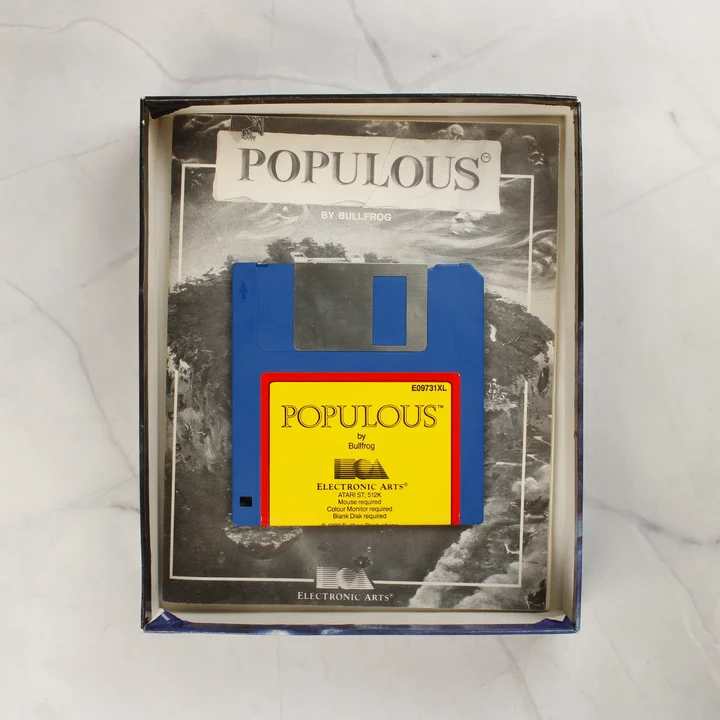 Populous floppy lemez Populous Atari ST floppy lemez és kézikönyv